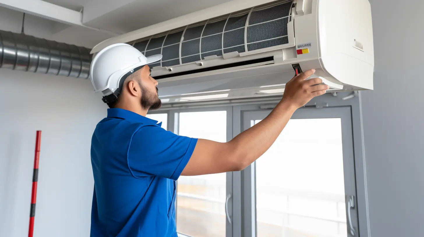 Man installing air conditioner in Maddington , Perth.